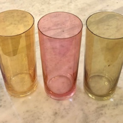 5 bicchieri vetro anni '50 francesi